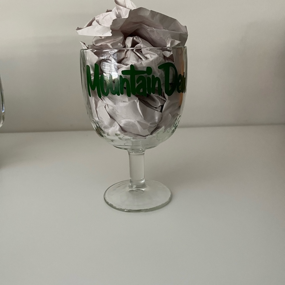 Vintage Mountain Dew Dimpled Glass Goblet